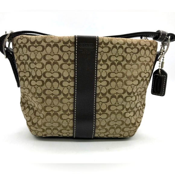 Coach Phoebe E3K-4771 Authentic Brown Logo Mini Bag Purse, silver hardware - Picture 8 of 12